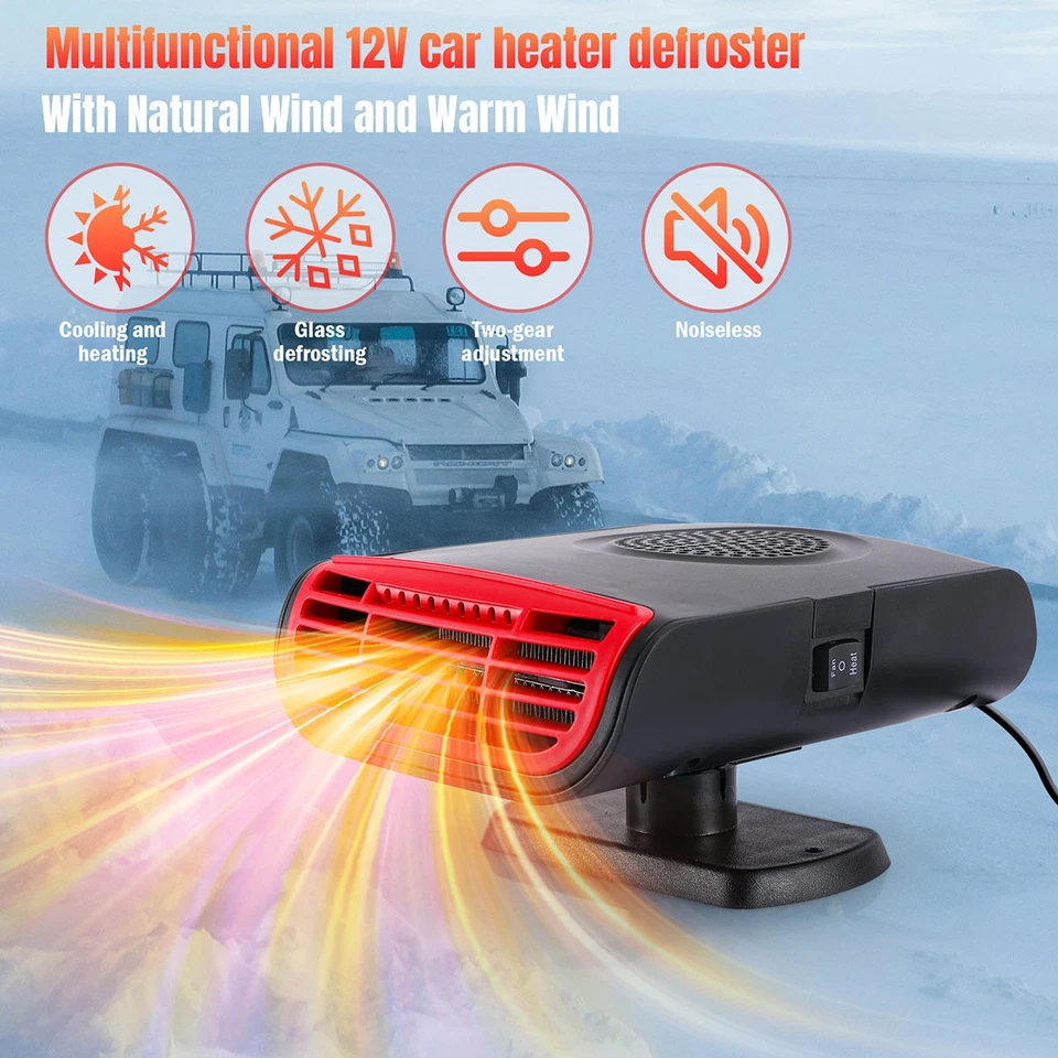 Car Heater 12V Portable Electric DC Heating Fan Defogger Defroster Demister 150W - Image 2 of 4