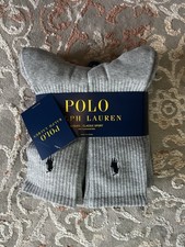 Polo Mens Ralph Lauren - 6 Pair Crew Socks Classic Sport Cushioned Sz 6-12.5