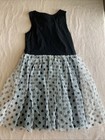 Girls Size 12 Justice Black/White Polka Dot Dress Sequin Collar and Tulle Bottom — photo 4