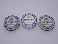 3 x DDR Design Elbe Chemie Leokrem Dose - Vintage - Reklame Werbung - 6,5 cm