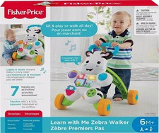 Fisher-Price Learn With Me Zebra Baby Walker Toddler DKH80 NEW FREE SHIPPING