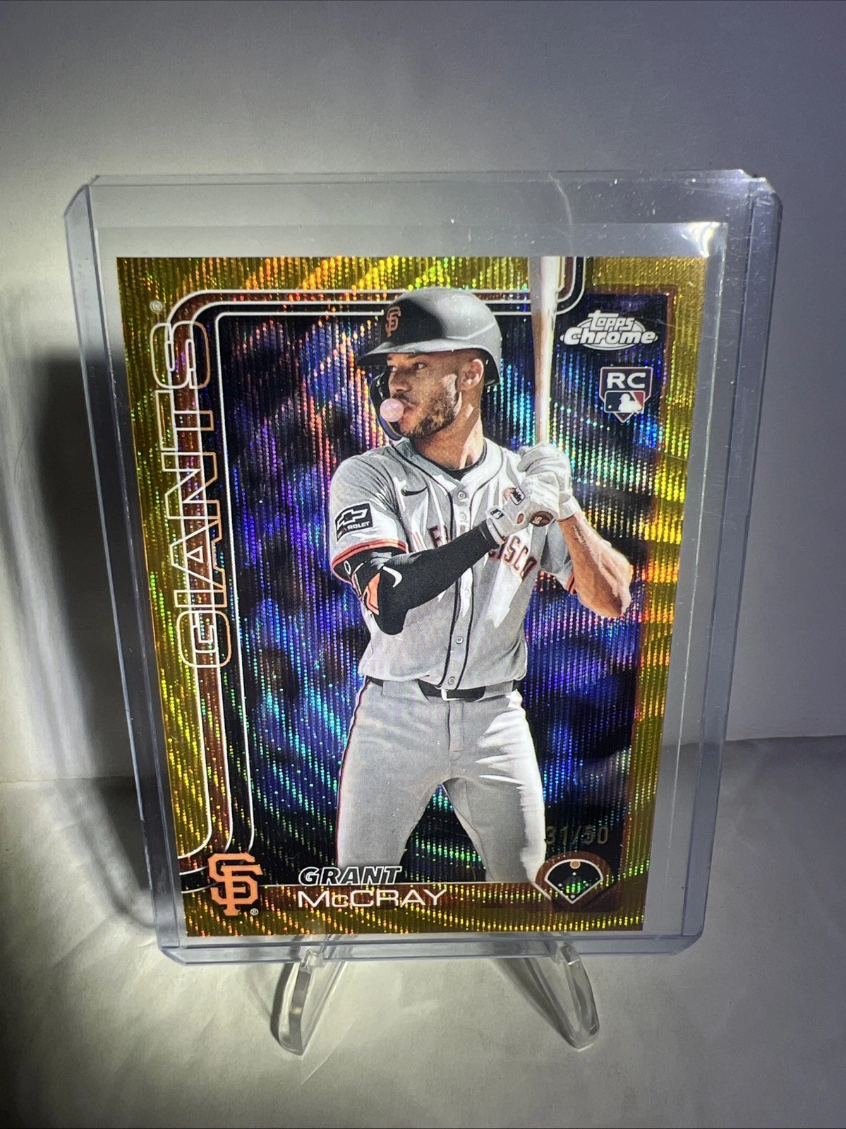 2025 Topps Chrome Grant McCray #116 Gold Wave Refractor /50 RC Giants Rookie
