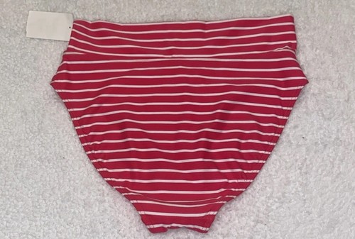 Sea Level Coral White Striped Size 8 Charmarel Roll Down Band Bikini Bottoms New - Picture 7 of 10