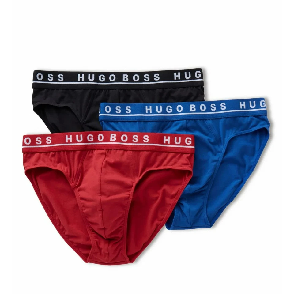 Hugo Boss L85559 Essential Cotton Stretch Low Rise Briefs 3-Pack Size L - Image 3 of 4