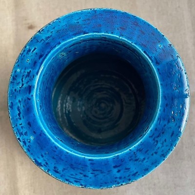 FLAVIA Bitossi Rimini Blue Vase 22cm 8.7in Ceramic Italy Vintage