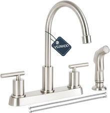Kitchen Faucets, Kitchen Sink Faucet, Brushed Nickel Kitchen Faucet with Sprayer