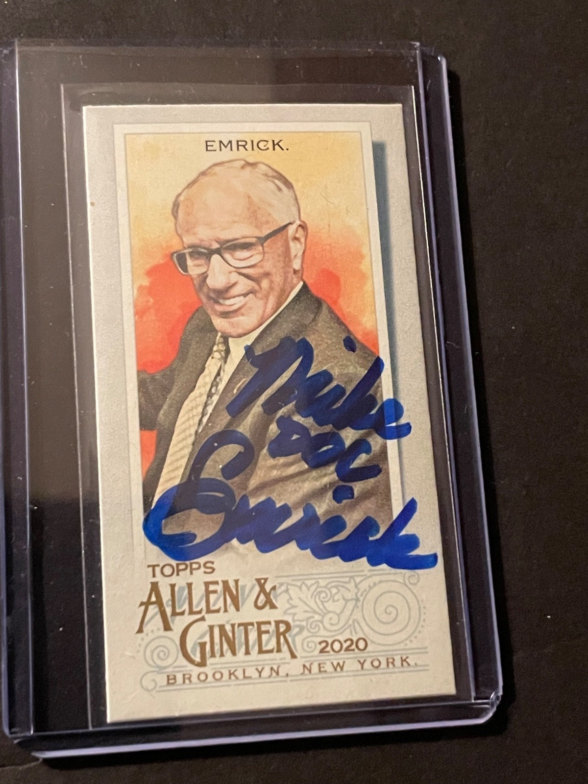 2020 Topps Allen & Ginter #194 Mike "Doc" Emrick Mini TTM Auto
