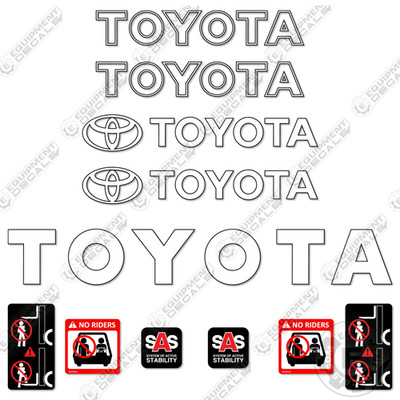 Fits Toyota 5FDC30 Forklift Decal Kit - 7 YEAR OUTDOOR 3M VINYL!
