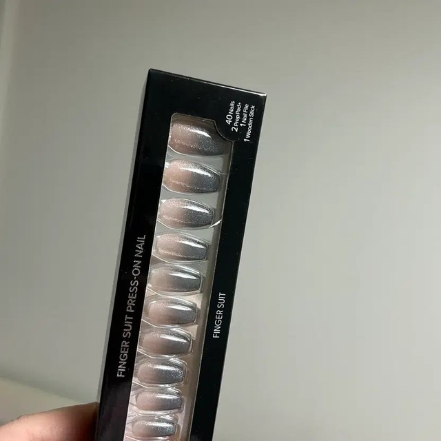 New Fingerless Starry Nail Cuff Pink Gray with Pearls