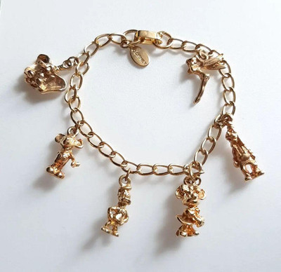 Disney Mickey Minnie Dumbo Tinkerbell Bracelet 18cm Used with - Main Image