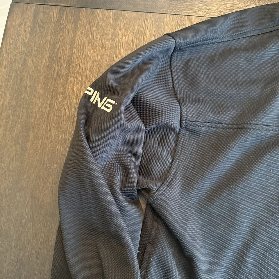 Мужской пуловер для гольфа PING на четверть молнии - черный - Изображение 3 из 4