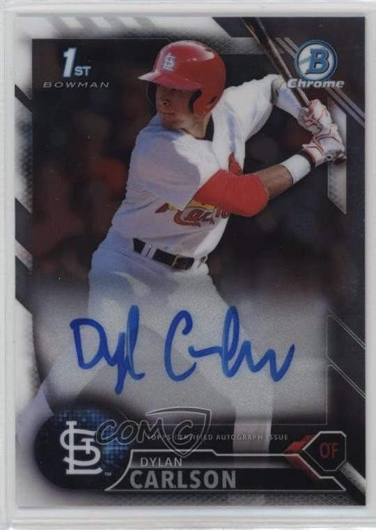 2016 Bowman Draft Chrome Draft Pick Auto Dylan Carlson #CDA-DC Auto 15r3