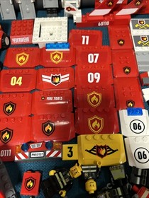 Huge Lego Minifigure City Fire Lot: 7206 Helicopter Boat Truck House 7207  60107