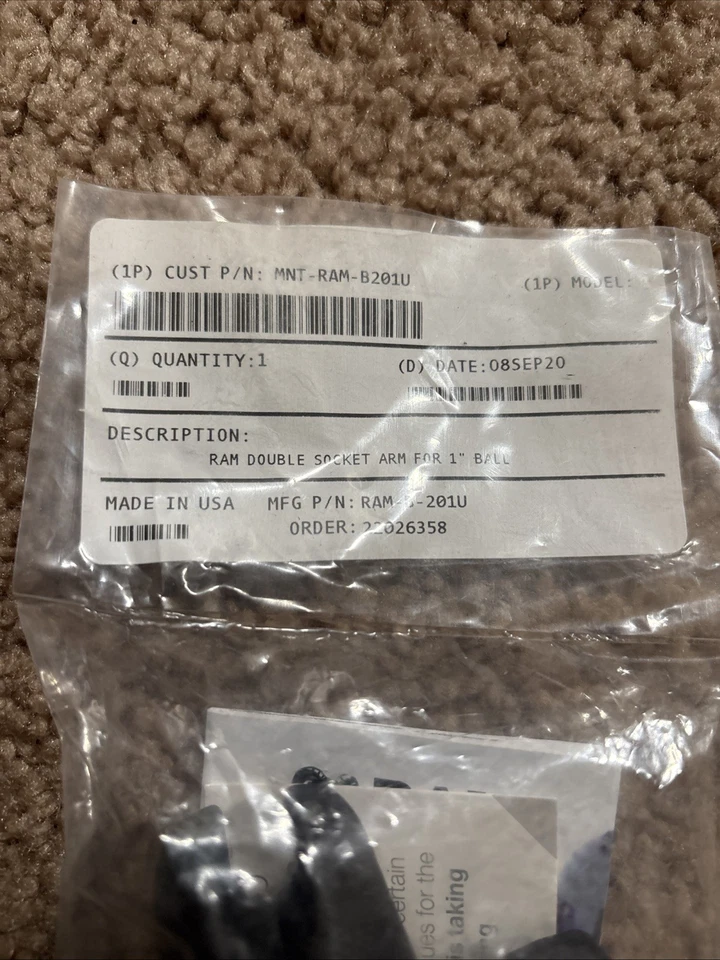RAM-B-201U Medium 3" Dual Socket Arm for 1" inch Ball size RAM Balls - Image 2 of 3