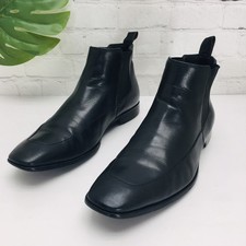 Boss Hugo Boss Chelsea Ankle Dress Boots Men's Size 9.5 Black Leather Classic