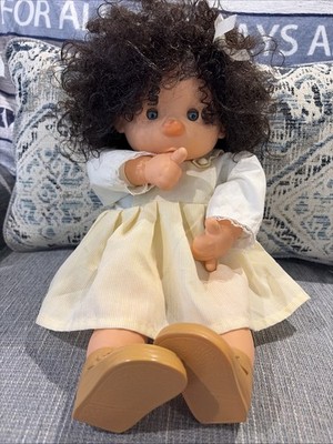 Vicma Bambo Thumb Sucking 15'' Doll W/Dark Curly Hair; Original Clothes