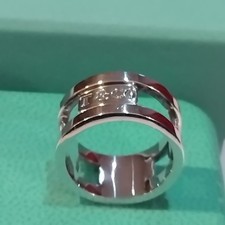 Tiffany & Co. 1837 Sterling Silver 925 Wide Element Stencil Band Ring Size I 1/2