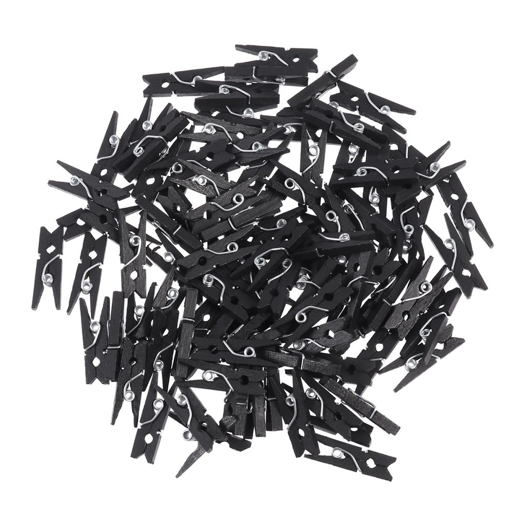 Picture Clothes Pins Black Hanging Photo Display with Clips Little for Pictures