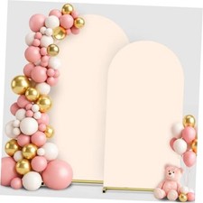 Arch Backdrop Cover Set of 2 7.2FT 6FT , Spandex Fitted Arch 7.2 6 FT Beige