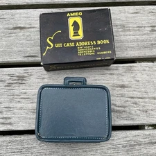 Rare Amico Miniature Suitcase Address Book And Dates File Case Holder Vintage