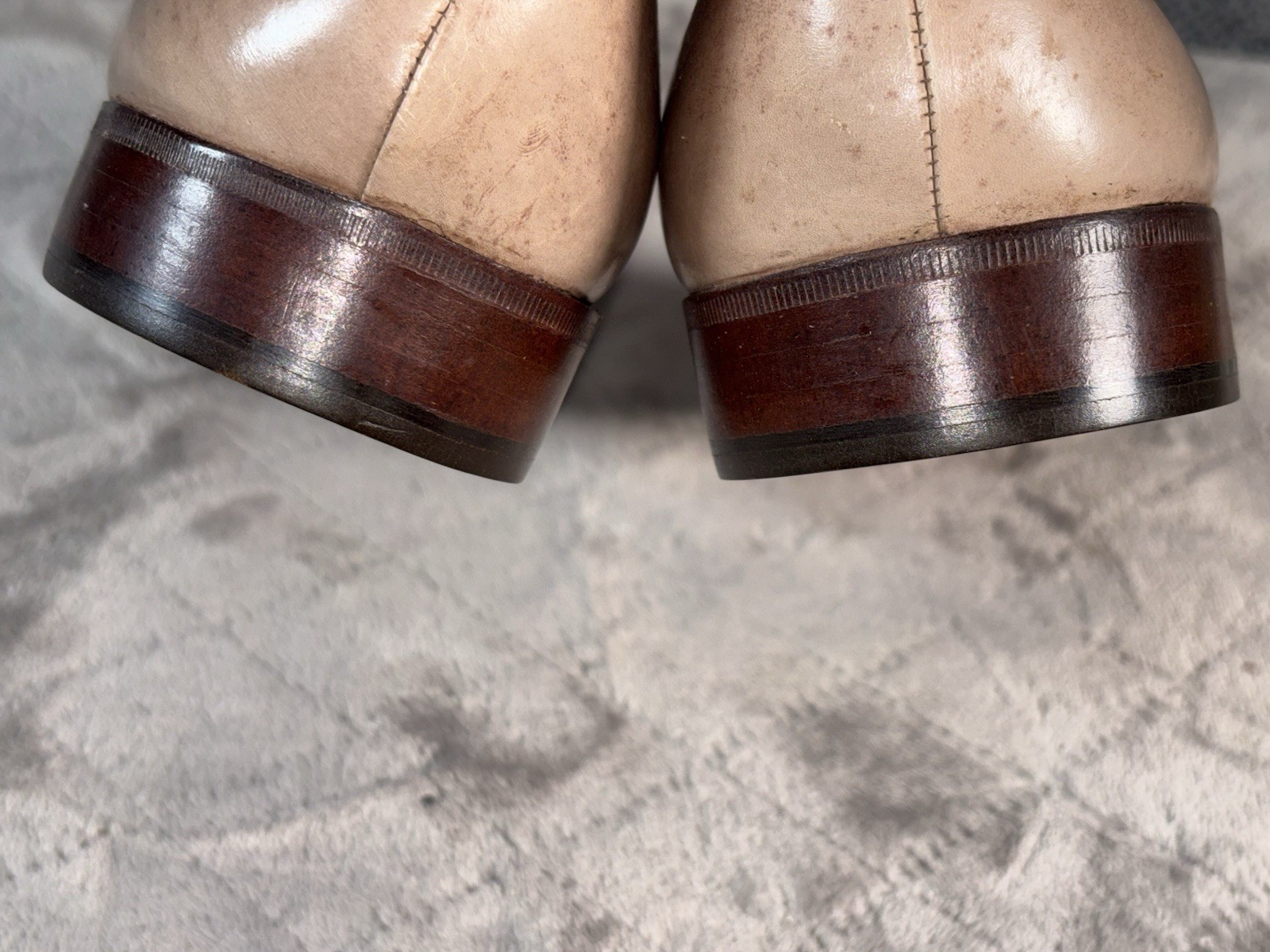 SANDRO MOSCOLONI N.E.W.S. Light Tan Oxford Shoes Leather Men’s Sz 10.5M *RARE* image 4