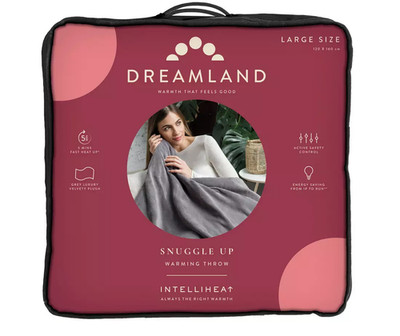 Dreamland Intelliheat Elektrischer Überwurf Luxus Kuscheln Wärmend Grau Größe L