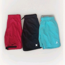 Kids Athletic Gym Shorts Lot of 3 Size Large L Nike Hurley Jordan Basketball...