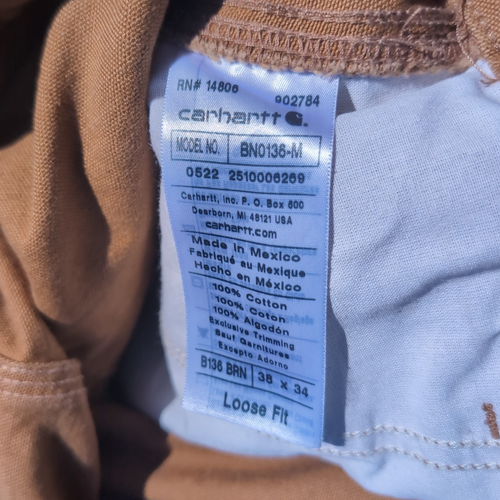 Carhartt 38x34 Double Front Loose Fit Washed Duck Utility Work Pants BN0136-M - Picture 6 of 10