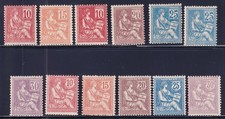 Lot 1685 - Type Mouchon complet (12 val.) neufs* n°112 à 118 124 à 128 TB