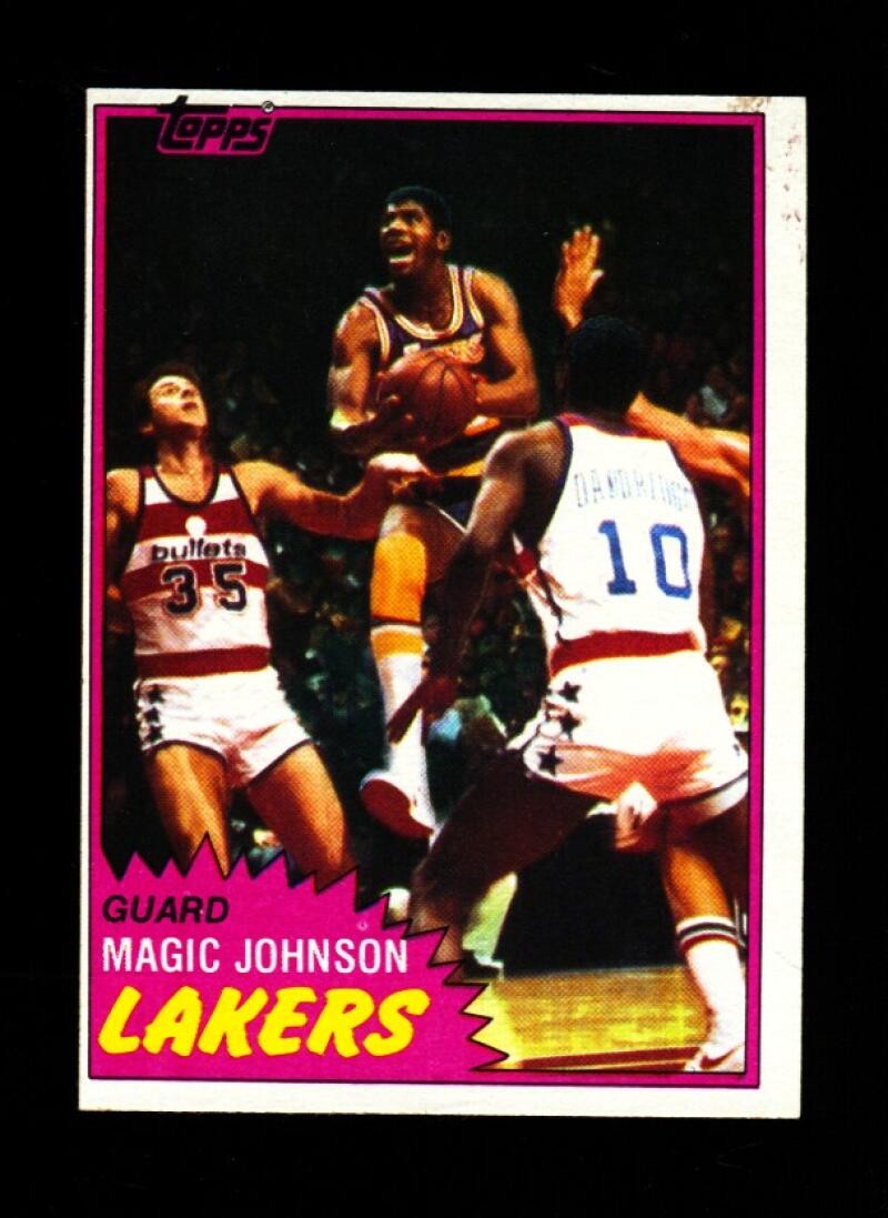 1981-82 Topps #21 Magic Johnson EX Excellent Los Angeles Lakers 003