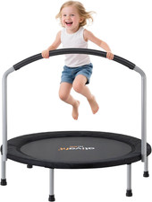 Ativafit 36Inch Elastic Band Big Handle Toddler Trampoline for Kids Ages 2-6 Ind