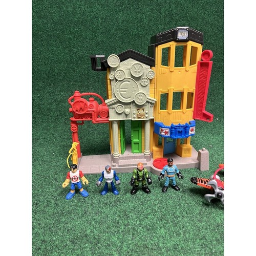 Fisher Price Imaginext RESCUE CITY CENTER BANK Playset w/ Figures & Plane! - Picture 2 of 6