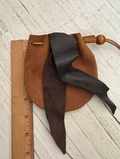 Sac ceinture médiéval accessoire costume Renaissance pochette cuir véritable marron viking