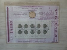 -Numisblatt 3/98-Deutsche Mark 1948-1998-10 Mark Münze F-10er Bogen Briefmarken