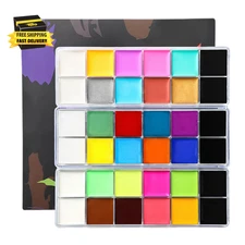 Face Body Paint Oil Palette - Professional Safe Non Toxic Halloween Makeup Paint