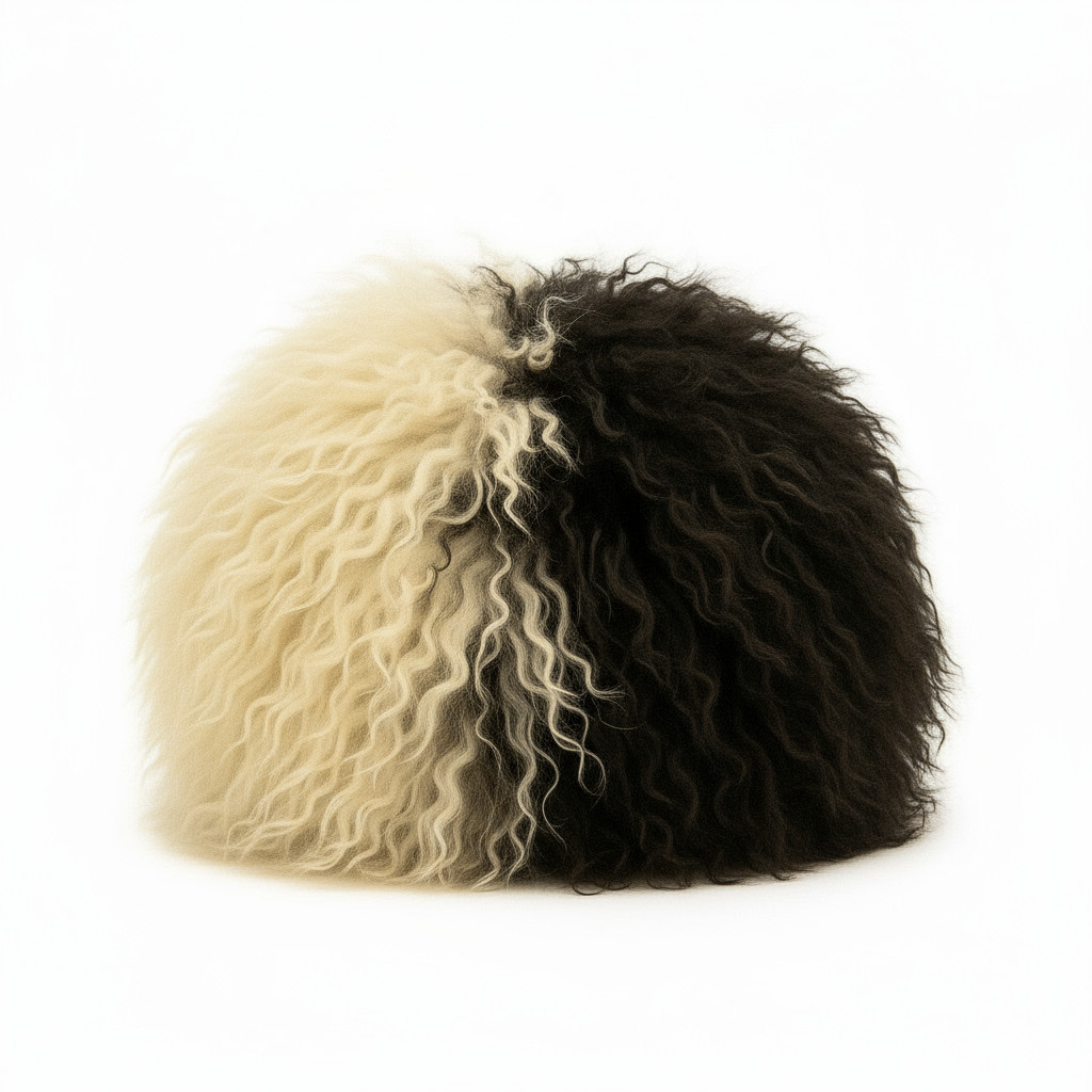 Two-Tone Papakha Hat | Real Sheepskin Wool Caucasian Highlander Heritage