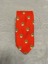Cape Cod Neckwear Vintage Men  s Tie Holiday Christmas Wreath Red Green 3  