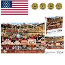 Engaging 300-Piece 'Sleepy Town West' Puzzle by Charles Wysocki - Fun for Adults