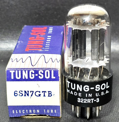 1 Tungsol 6SN7GTB  Black Plate Vacuum Tube Tested NOS On Calibrated TV - 7