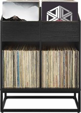 Modern Vinyl Record Storage Stand Forward-Facing Flip-Bin Shelves Records