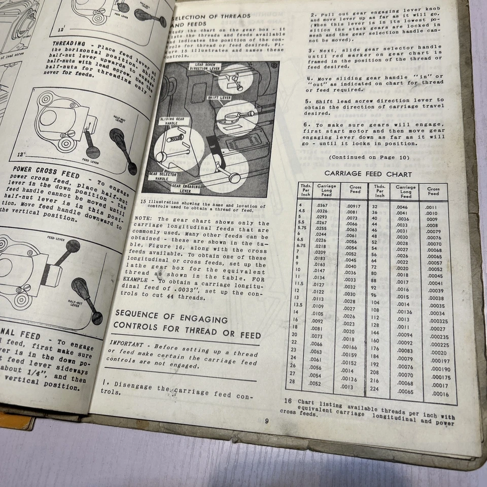 Clausing Lathe INSTRUCTION & PARTS & Manuals Set-ORIGINAL - Image 4 of 4