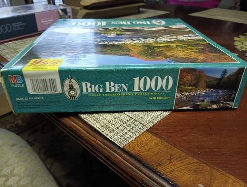 Vtg (1998) MB BIG BEN 1000 "SWIFT RIVER NH" 1000 piece puzzle NEW Sealed - Picture 5 of 6