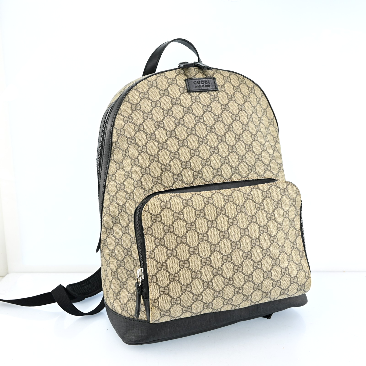 Auth Gucci 406370 GG Supreme PVC Leather backpack P4407SC707