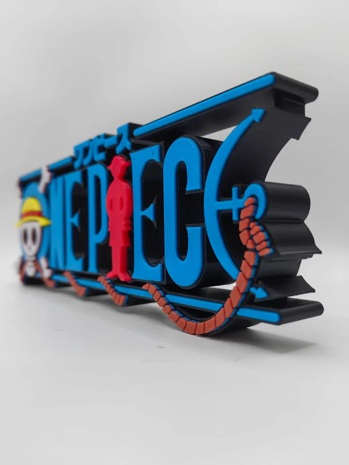 One Piece 3D Logo Figur 20cm Anime Display Stand Deko Sammler 15,20,25cm Foto 3 de 4