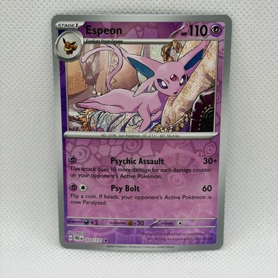 Espeon 033/131 Pokemon TCG Sv: Prismatic Evolutions Reverse Holo Rare NM cond