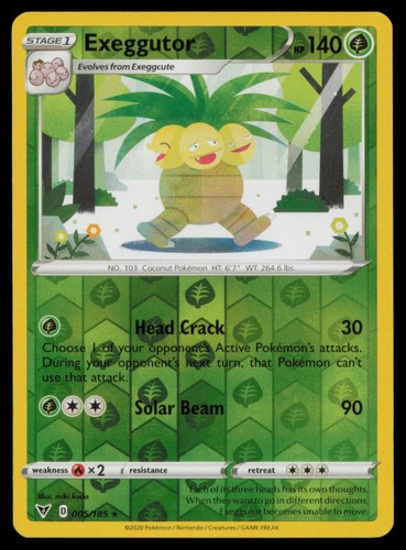 EXEGGUTOR 005/185 R VIVID VOLTAGE POKEMON REVERSE HOLO NM