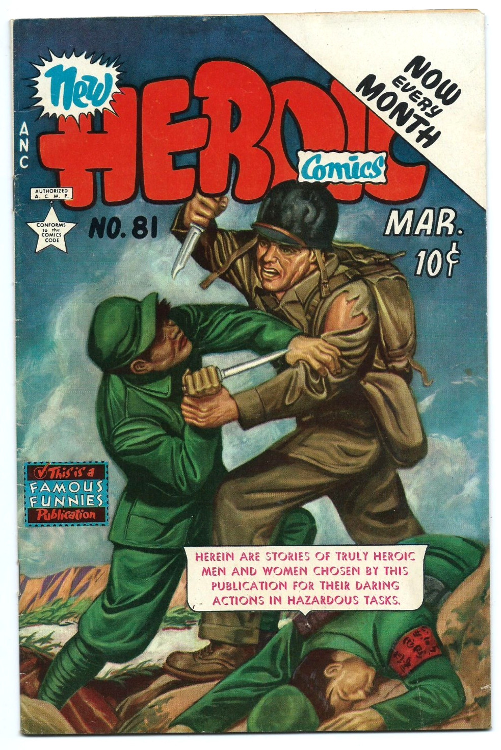 HEROIC COMICS -- MARCH 1953 -- RARE -- GOLDEN AGE FAMOUS FUNNIES -- FRAZETTA ART