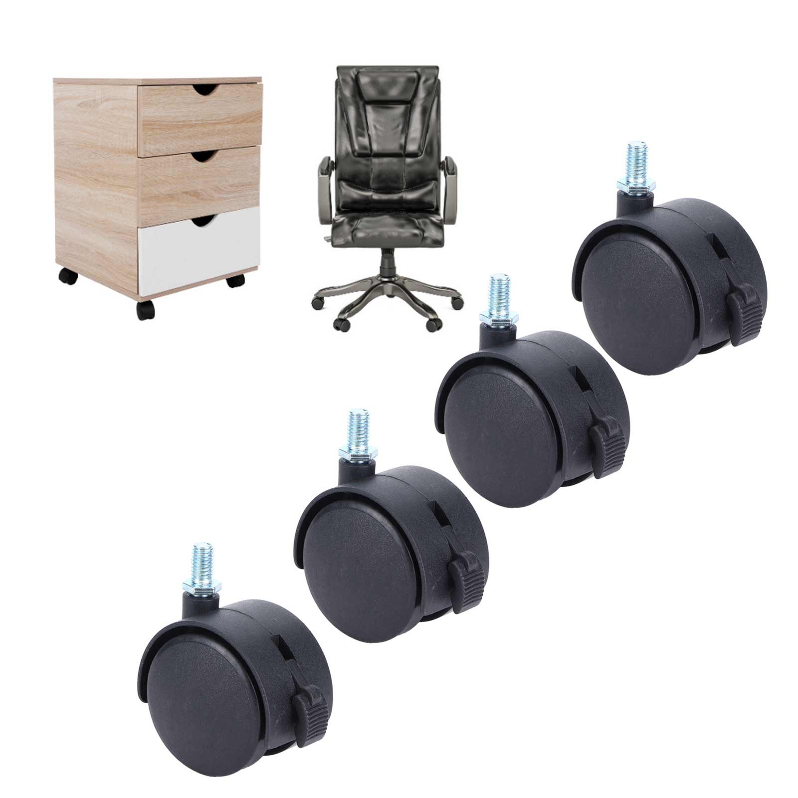 Caster Wheels Furniture Casters 4Pcs Universal Caster 2In With Brake For.