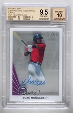 2015 Leaf 25th Baseball Clear Purple 1/1 Yoan Moncada BGS 9.5 GEM MINT Auto ki9