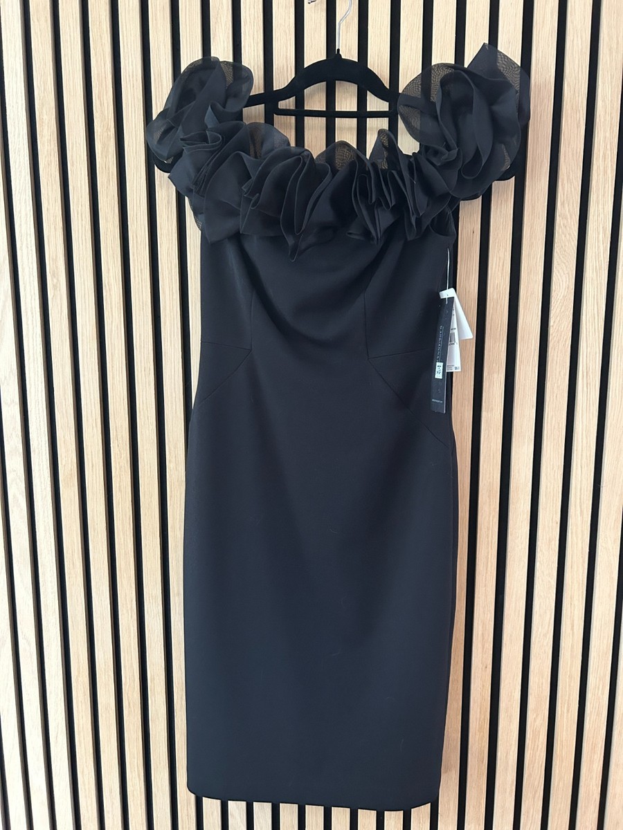 aidan mattox black cocktail dress NEW! by Adrianna Papell One Shoulder Size 4 Donna Karan New York x-sibling-handle:celeste-utility-mini-dress-black Dry clean Waist Size:34